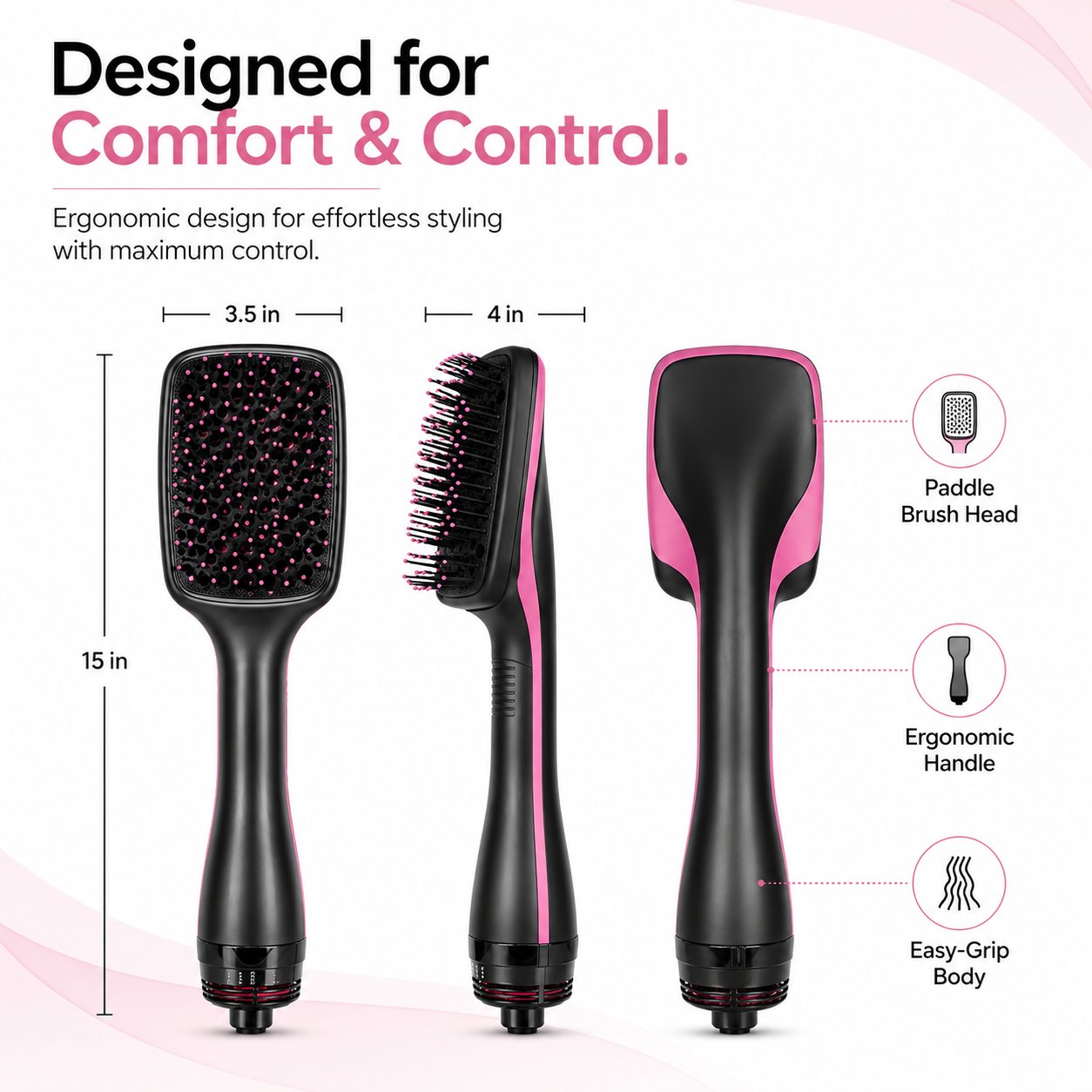 🔥HOT SALE 70%OFF🔥⏱️Ionic Hair Dryer and Styler Brush for Straight Hair, Waves & Curls