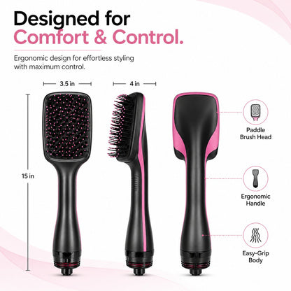 🔥HOT SALE 70%OFF🔥⏱️Ionic Hair Dryer and Styler Brush for Straight Hair, Waves & Curls