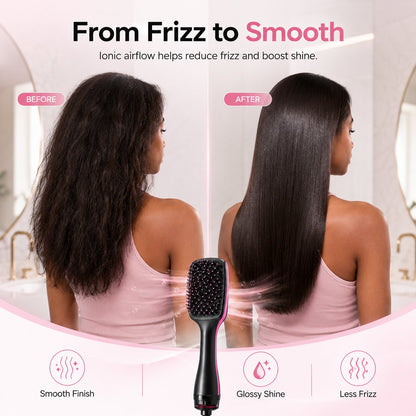 🔥HOT SALE 70%OFF🔥⏱️Ionic Hair Dryer and Styler Brush for Straight Hair, Waves & Curls