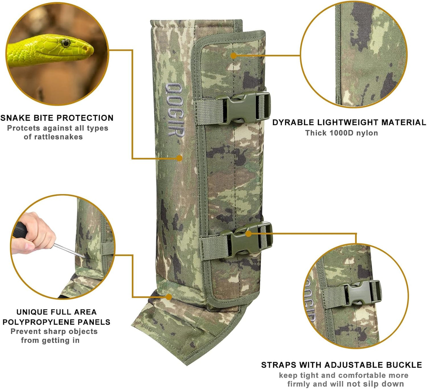 🔥Limit Time Free Shipping🛫 Snake-Resistant Outdoor Leg Gaiters🌿For Hunting, Hiking & Yard Work