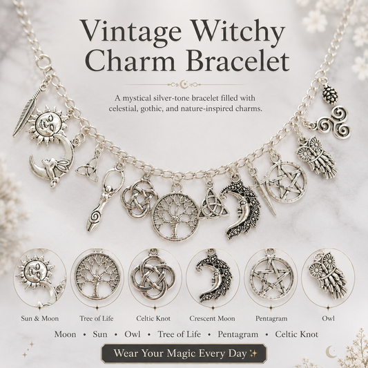 ✨🔥Last Day 50% OFF🌙Vintage Witchy Charm Bracelet | Celestial Gothic Boho Jewelry for Women