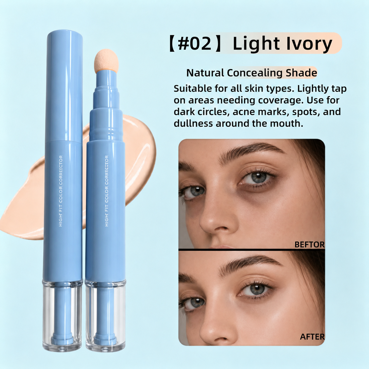 🖋️✨LAST DAY SALE BUY 1  GET 1 FREE!!💙Dual-effect Concealer & Foundation Eye Concealer - 24-hour long-lasting