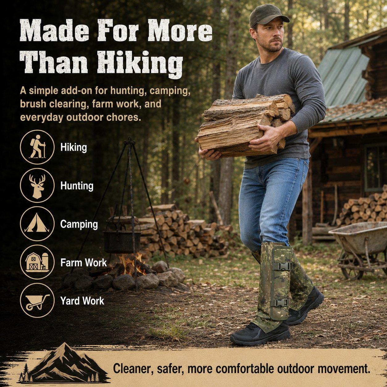 🔥Limit Time Free Shipping🛫 Snake-Resistant Outdoor Leg Gaiters🌿For Hunting, Hiking & Yard Work