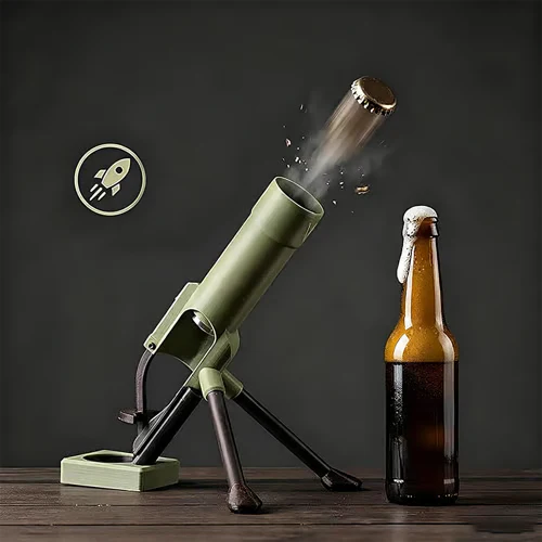 🔥Last Day 49% OFF -Beer Bottle Mortar Bottle Opener – Novelty Cap-Launching Desk & Bar Accessory