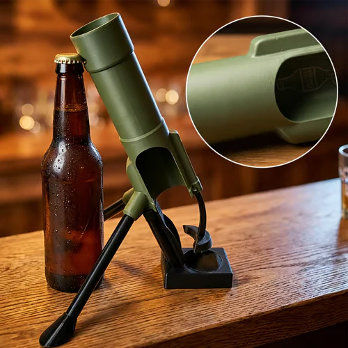 🔥Last Day 49% OFF -Beer Bottle Mortar Bottle Opener – Novelty Cap-Launching Desk & Bar Accessory